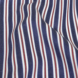 Blue, Red and White Halo Stripes Twill Cotton Shirting