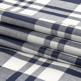 Navy and White Plaid Cotton Shirting