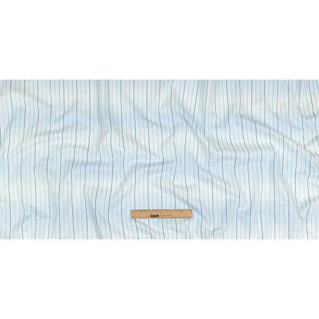 Blue, Aqua and White Gradient Pinstripes Cotton Shirting