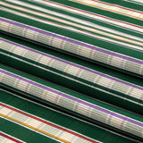 Green, Purple and Yellow Subtle Plaid Stripes Cotton Shirting