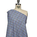 Blue, Star White and Caviar Basketweave Slubbed Cotton Woven