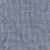 Blue, Star White and Caviar Basketweave Slubbed Cotton Woven