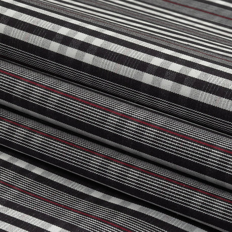 Black Onyx, Red and White Subtle Plaid Cotton Poplin