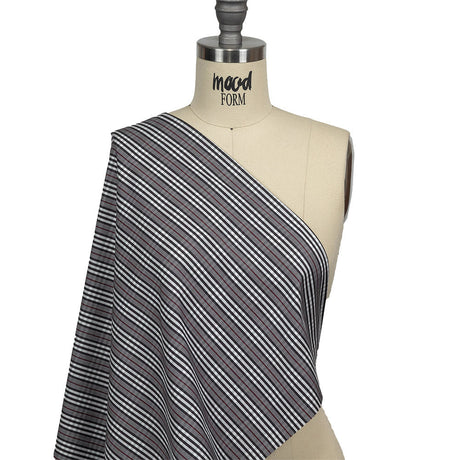 Black Onyx, Red and White Subtle Plaid Cotton Poplin