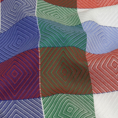 Red, Blue and Green Diamonds in Checks Cotton Jacquard Shirting