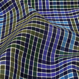 Astral Aura and Chive Log Cabin Plaid Cotton Shirting