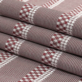 Zinfandel and White Diamond Stripes and Checks Cotton Jacquard