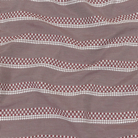 Zinfandel and White Diamond Stripes and Checks Cotton Jacquard