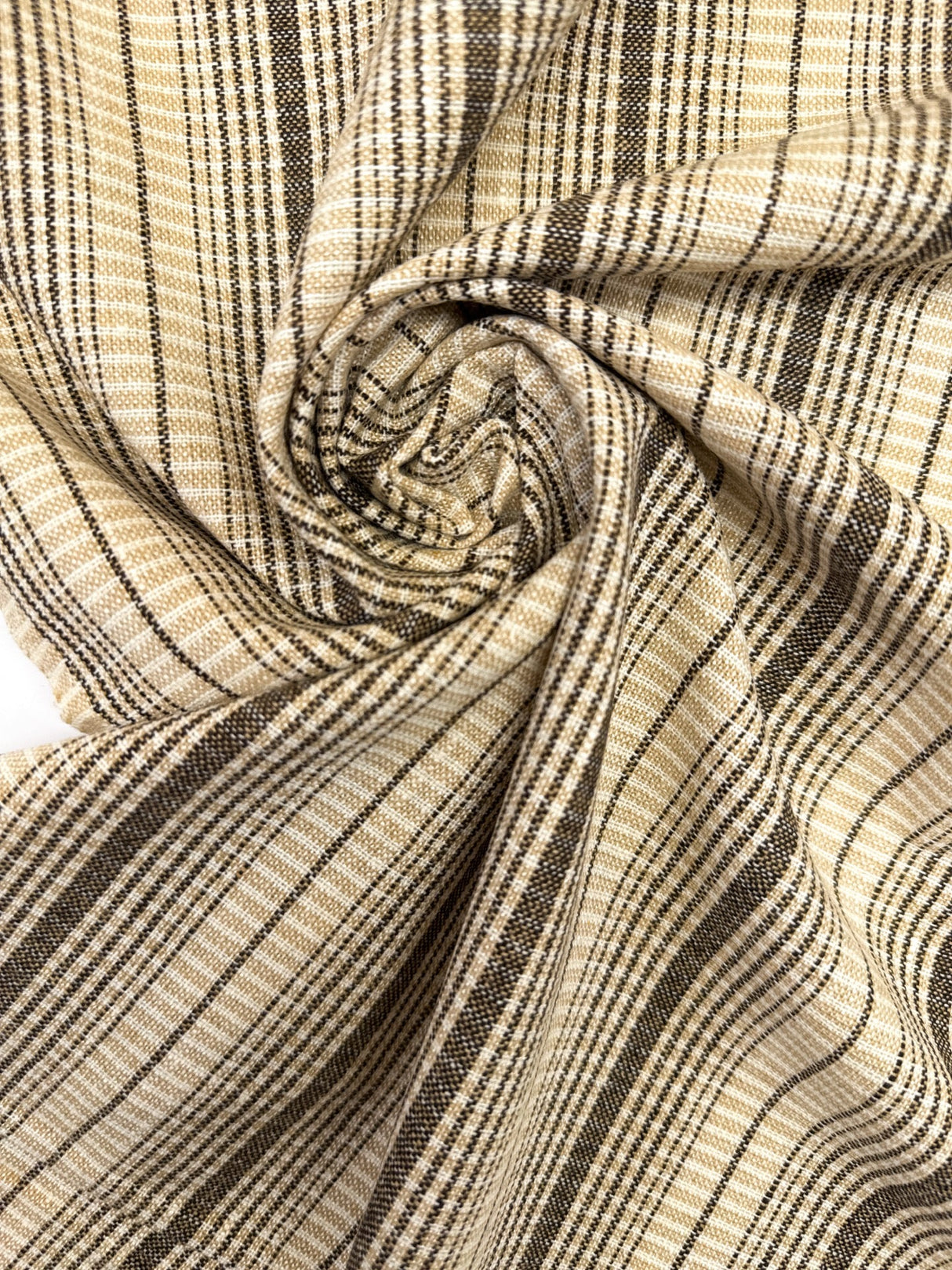 Wool Cotton Striped Fabric