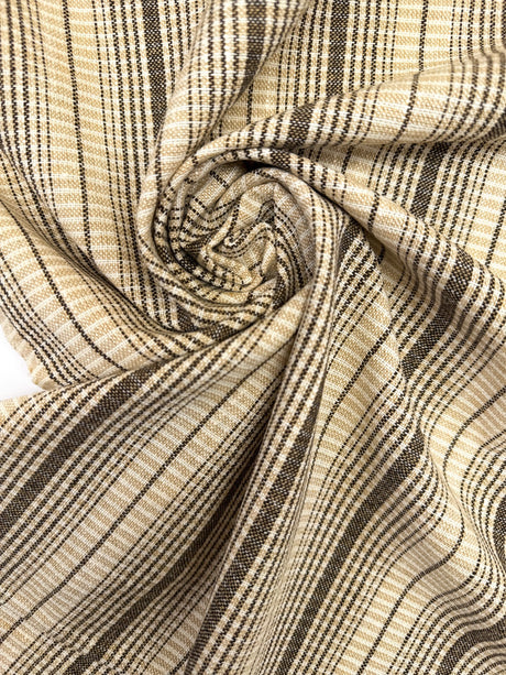 Wool Cotton Striped Fabric