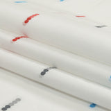 Red, Blue and Quicksilver Dotted Lines Cotton Jacquard Shirting