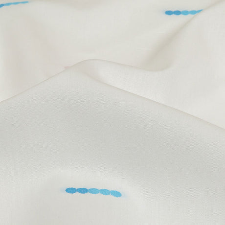 Red, Blue and Quicksilver Dotted Lines Cotton Jacquard Shirting