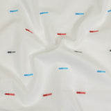 Red, Blue and Quicksilver Dotted Lines Cotton Jacquard Shirting