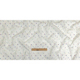 White, Blue and Lime Tossed Rectangles Cotton Jacquard Shirting