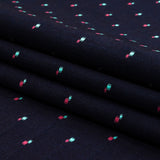 Evening Blue, Pink and Dusty Turquoise Squares Cotton Jacquard Shirting