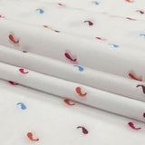 Orange, Pink and Blue Little Paisleys Cotton Jacquard Shirting