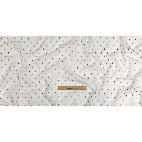 Orange, Pink and Blue Little Paisleys Cotton Jacquard Shirting