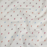 Orange, Pink and Blue Little Paisleys Cotton Jacquard Shirting
