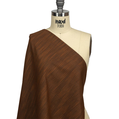 Brown Striated Cotton Chambray