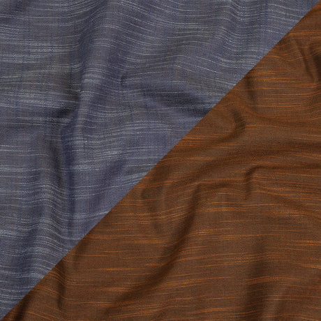 Brown Striated Cotton Chambray