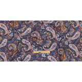 Gauzy Cotton Voile - Navy, Pompeian Red and Goldenrod Paisley - Deadstock