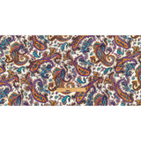 Gauzy Cotton Voile - White, Orange Pepper and Turquoise Paisley - Deadstock