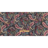 Gauzy Cotton Voile - Charcoal, Hot Pink and Gold Paisley - Deadstock