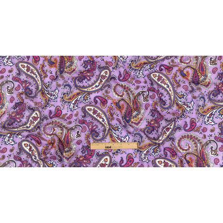 Gauzy Cotton Voile - Lilac, Cobalt and Pink Paisley - Deadstock