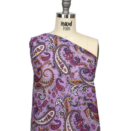 Gauzy Cotton Voile - Lilac, Cobalt and Pink Paisley - Deadstock