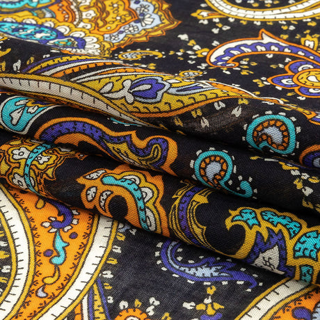 Gauzy Cotton Voile - Midnight Navy, Hawaiian Sunset and Limoges Paisley - Deadstock