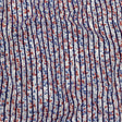 Navy Flocked Stripes on Red, Blue and White Leafy Cotton Shirting with Give