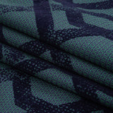 Navy Distressed Geometric Flocking on Hunter Green and Peacoat Rectangles Cotton Dobby