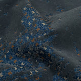 Gray Distressed Flocking on Blue, Tan and Beige Geometric Printed Cotton Shirting