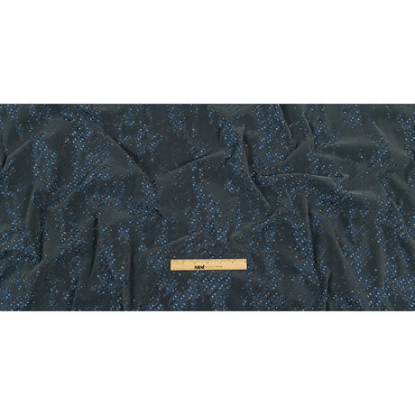 Gray Distressed Flocking on Blue, Tan and Beige Geometric Printed Cotton Shirting