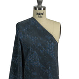 Gray Distressed Flocking on Blue, Tan and Beige Geometric Printed Cotton Shirting