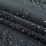 Gray Distressed Flocking on Gray, Blue and Sleet Geometric Printed Cotton Shirting