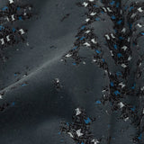 Gray Distressed Flocking on Gray, Blue and Sleet Geometric Printed Cotton Shirting