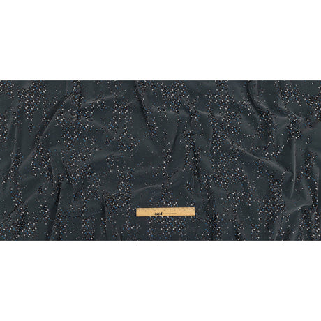 Gray Distressed Flocking on Gray, Blue and Sleet Geometric Printed Cotton Shirting