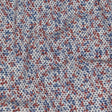 Black Flocked Polka Dots on Red, White and Blue Leaves and Dots Stretch Cotton Shirting