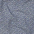 Black Flocked Polka Dots on Blue and White Leaves Stretch Cotton Shirting