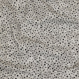 Black Flocked Polka Dots on Gray and White Abstract Stretch Cotton Shirting
