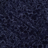 Navy Flocked Classical Florals on Diamond Cotton and Polyester Dobby