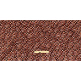 Burgundy Flocked Polka Dots on Russet Brown, Yellow and Black Bean Squares Stretch Cotton Twill