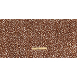 Brown Flocked Bubbles on Brown, Orange and White Distressed Stripes Printed Stretch Cotton Twill