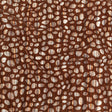 Brown Flocked Bubbles on Brown, Orange and White Distressed Stripes Printed Stretch Cotton Twill