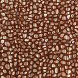Brown Flocked Bubbles on Brown, Orange and White Distressed Stripes Printed Stretch Cotton Twill