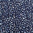 Navy Flocked Bubbles on Blue and White Distressed Stripes Printed Stretch Cotton Twill