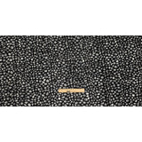Black Flocked Bubbles on Black and Graphite Distressed Stripes Printed Stretch Cotton Twill