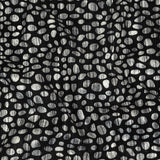 Black Flocked Bubbles on Black and Graphite Distressed Stripes Printed Stretch Cotton Twill