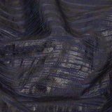 Night Sky Striped Cotton and Polyester Dobby with Gunmetal Striated Foil Topcoat